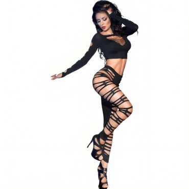 La marca CHILIROSE SETS nos facilita esta imagen de su producto CHILIROSE - CR 3654 TOP & LEGGINS NEGRO S/M para nuestro catálogo.