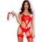 La marca CHILIROSE SETS nos facilita esta imagen de su producto CHILIROSE - CR 4625 SET CUATRO PIEZAS CROTCHLESS ROJO S para nuestro catálogo.