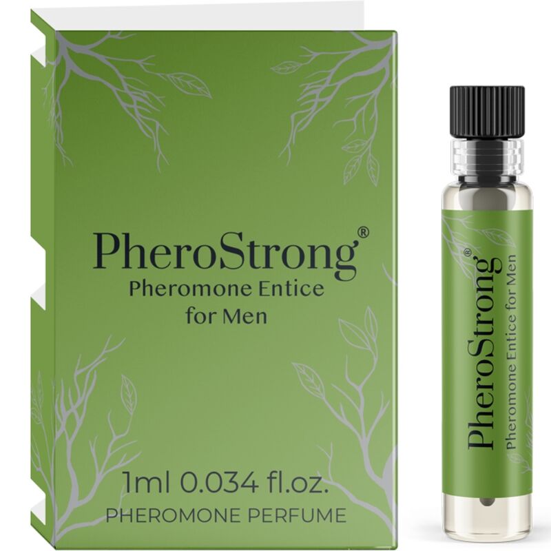 La marca PHEROSTRONG nos facilita esta imagen de su producto PHEROSTRONG - PERFUME CON FEROMONAS ENTICE PARA HOMBRE 1 ML para nuestro catálogo.