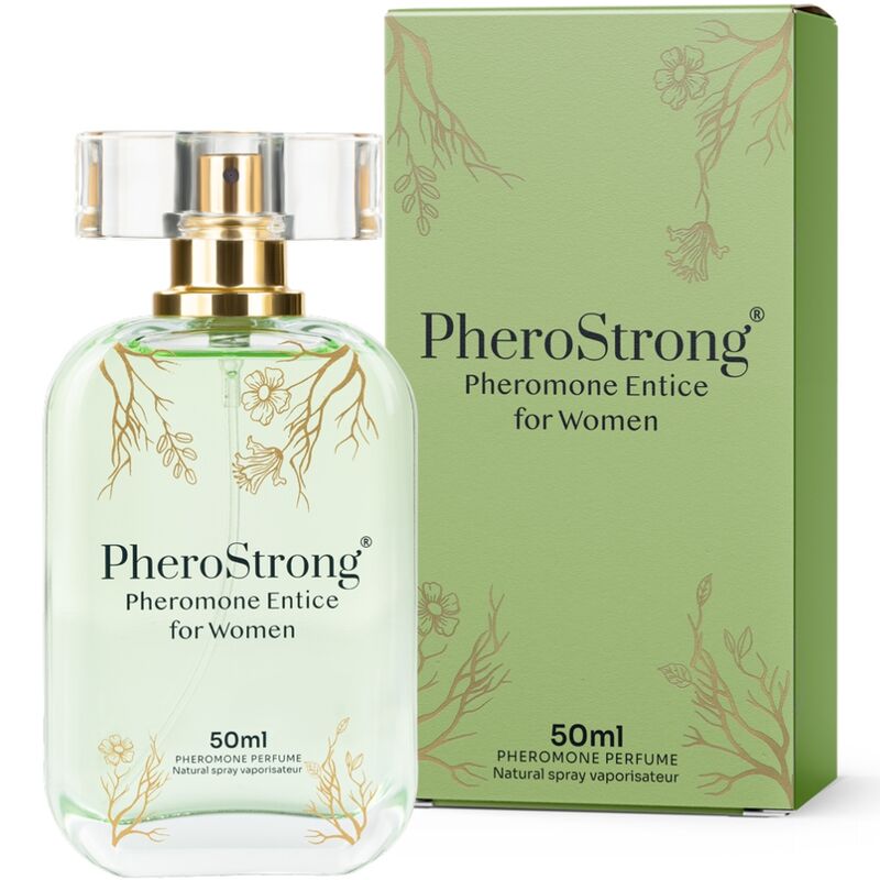 La marca PHEROSTRONG nos facilita esta imagen de su producto PHEROSTRONG - PERFUME CON FEROMONAS ENTICE PARA MUJER 50 ML para nuestro catálogo.