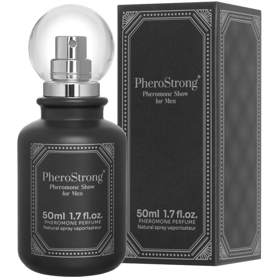 La marca PHEROSTRONG nos facilita esta imagen de su producto PHEROSTRONG - PERFUME CON FEROMONAS SHOW PARA HOMBRE 50 ML para nuestro catálogo.