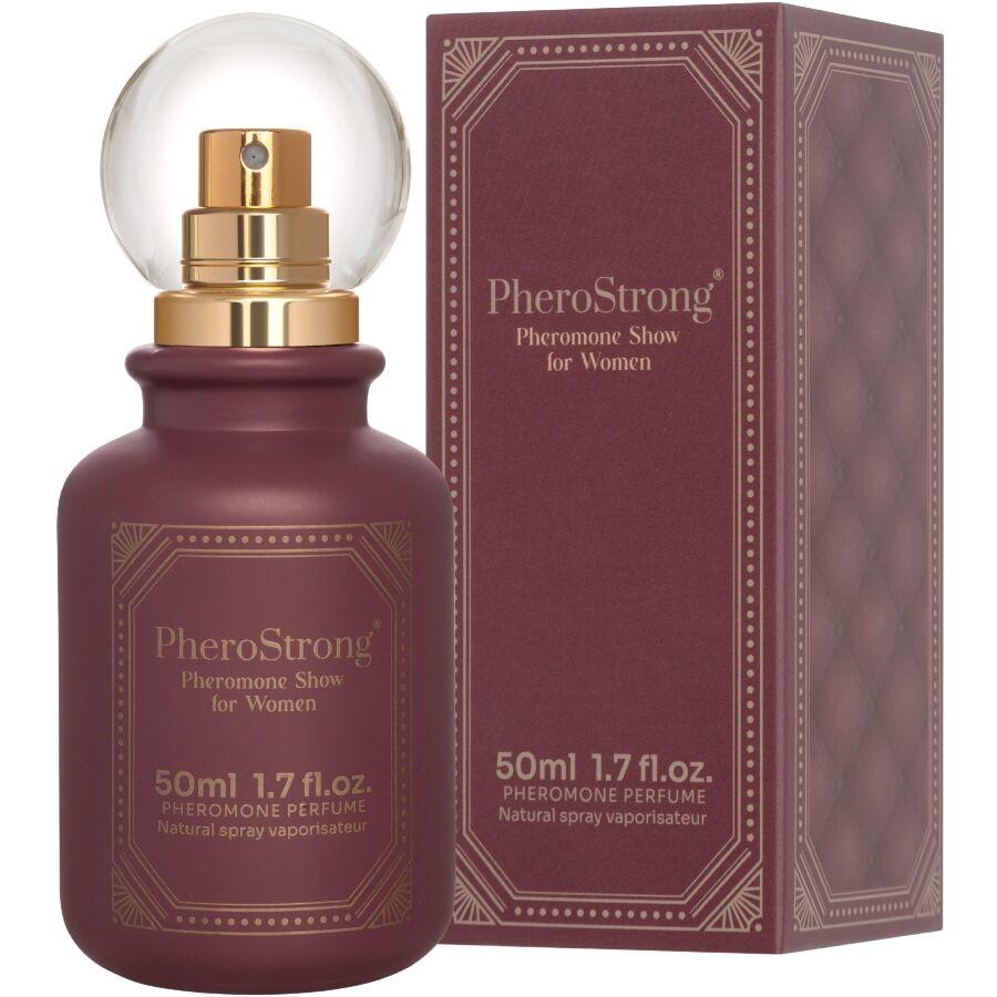 La marca PHEROSTRONG nos facilita esta imagen de su producto PHEROSTRONG - PERFUME CON FEROMONAS SHOW PARA MUJER 50 ML para nuestro catálogo.