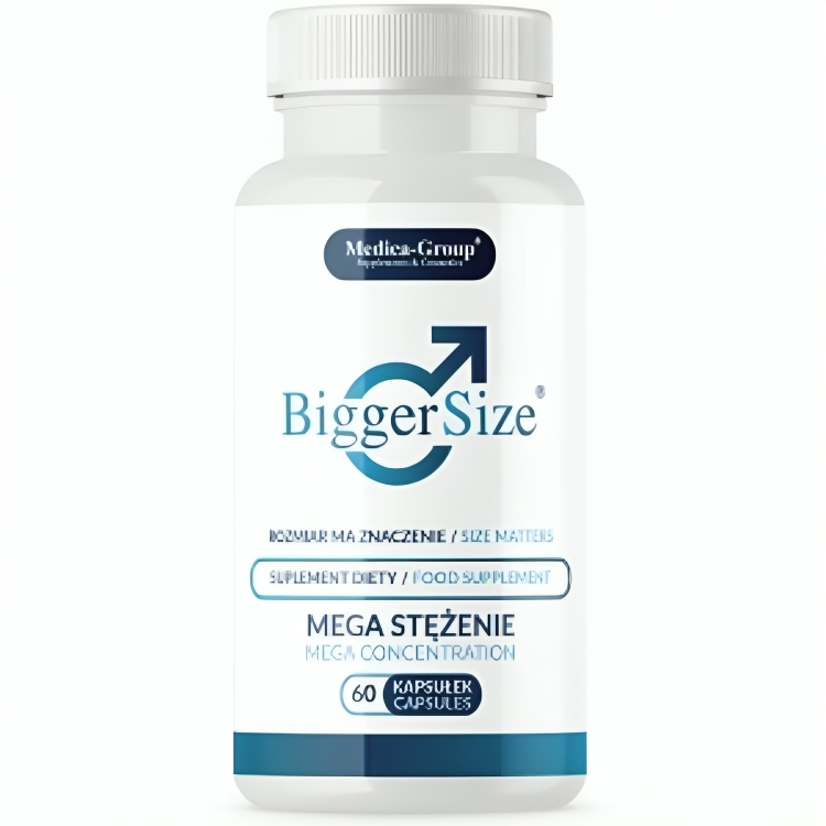 La marca MEDICA GROUP nos facilita esta imagen de su producto BiggerSize – Complemento Alimenticio Natural para Potenciar la Vitalidad y la Energía Masculina para nuestro catálogo.