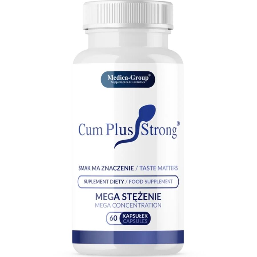 La marca MEDICA GROUP nos facilita esta imagen de su producto Cum Plus Strong: refuerza tu vitalidad y potencia la calidad del semen de forma natural para nuestro catálogo.