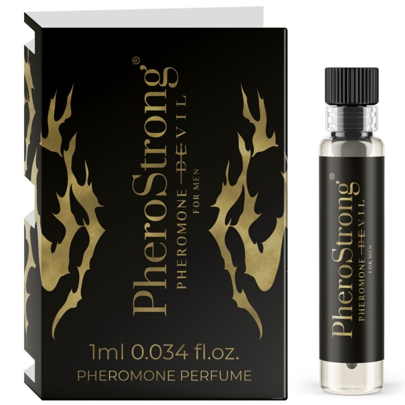 La marca PHEROSTRONG nos facilita esta imagen de su producto PHEROSTRONG - PERFUME CON FEROMONAS DEVIL PARA HOMBRE 1 ML para nuestro catálogo.