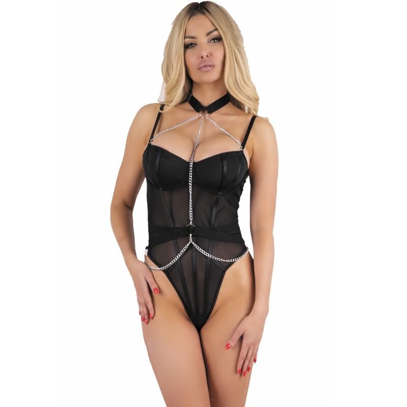 La marca LIVCO CORSETTI BODIES nos facilita esta imagen de su producto LIVCO CORSETTI FASHION - RUBIKA LC XG079 BODY CON GARGANTILLA NEGRO M para nuestro catálogo.