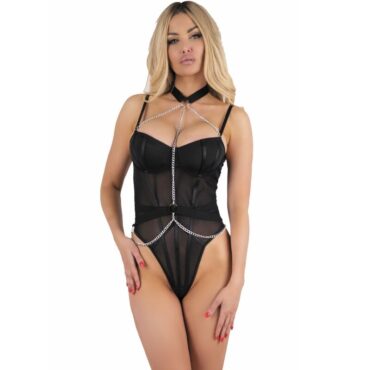 La marca LIVCO CORSETTI BODIES nos facilita esta imagen de su producto LIVCO CORSETTI FASHION - RUBIKA LC XG079 BODY CON GARGANTILLA NEGRO XL para nuestro catálogo.