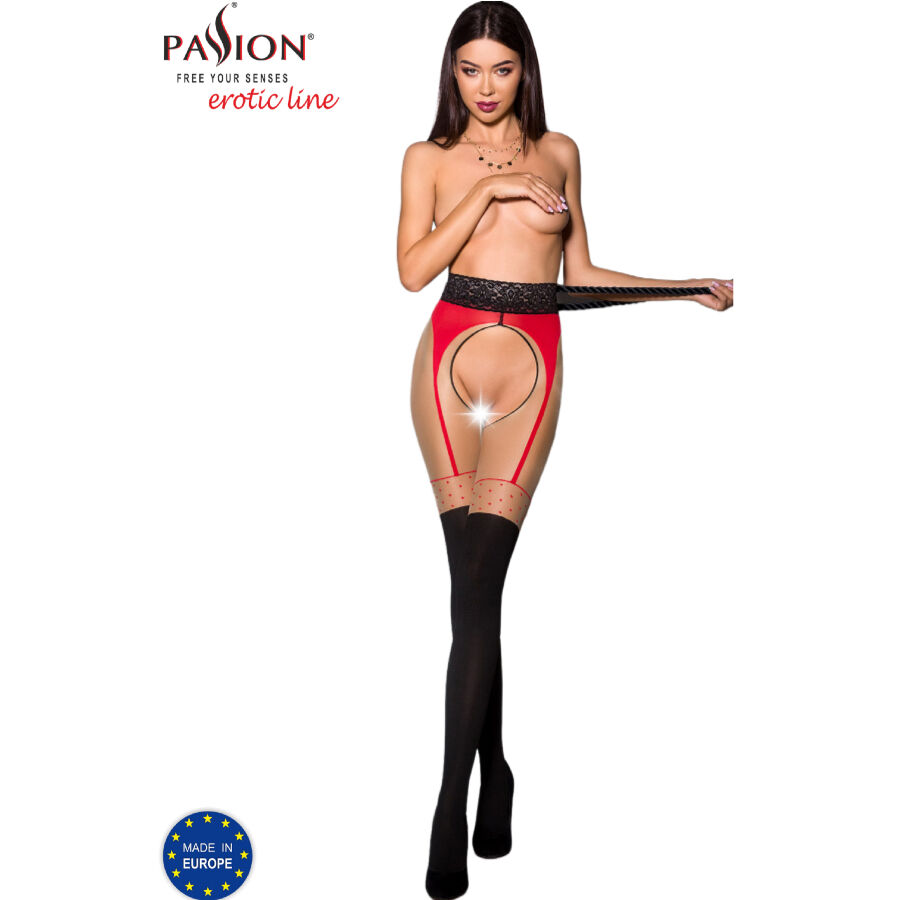 La marca PASSION WOMAN GARTER & STOCK nos facilita esta imagen de su producto PASSION - TIOPEN 003 MEDIAS ROJO 1/2 20/40 DEN para nuestro catálogo.