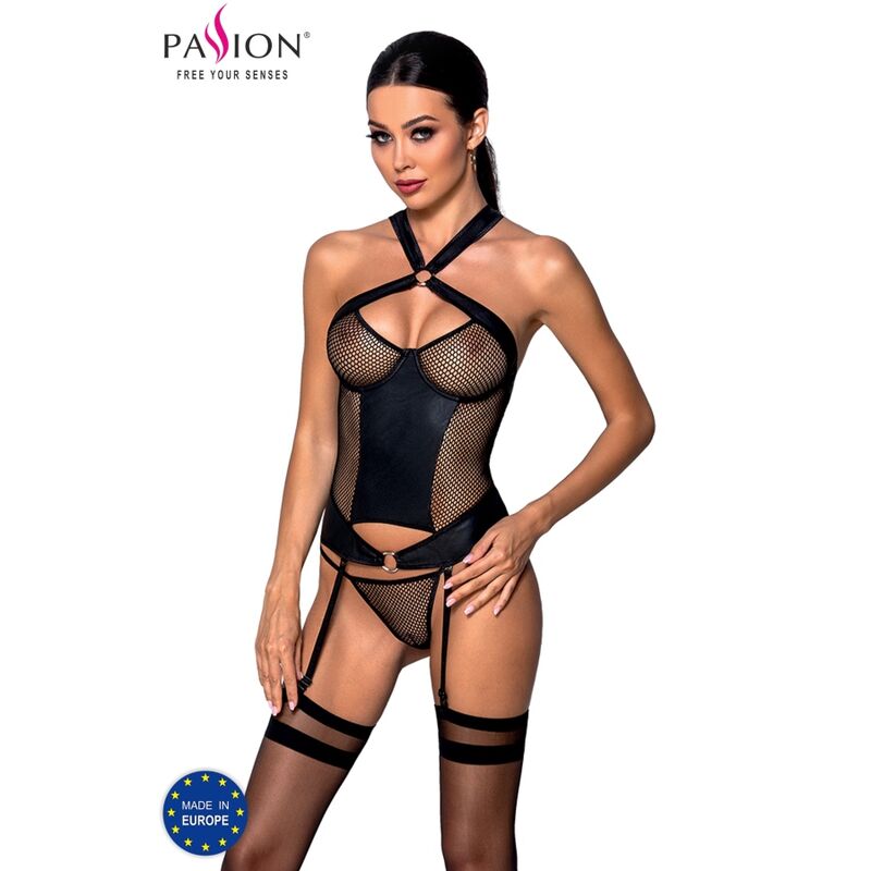 La marca PASSION WOMAN nos facilita esta imagen de su producto PASSION - AMANDA CORSET CUERO ECOLOGICO S/M para nuestro catálogo.