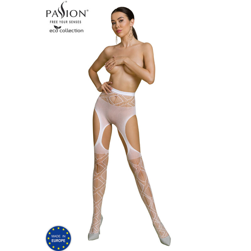 La marca PASSION WOMAN GARTER & STOCK nos facilita esta imagen de su producto PASSION - ECO COLLECTION BODYSTOCKING ECO S005 BLANCO para nuestro catálogo.