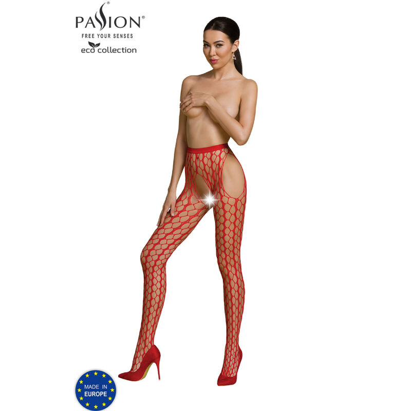 La marca PASSION WOMAN GARTER & STOCK nos facilita esta imagen de su producto PASSION - ECO COLLECTION BODYSTOCKING ECO S007 ROJO para nuestro catálogo.
