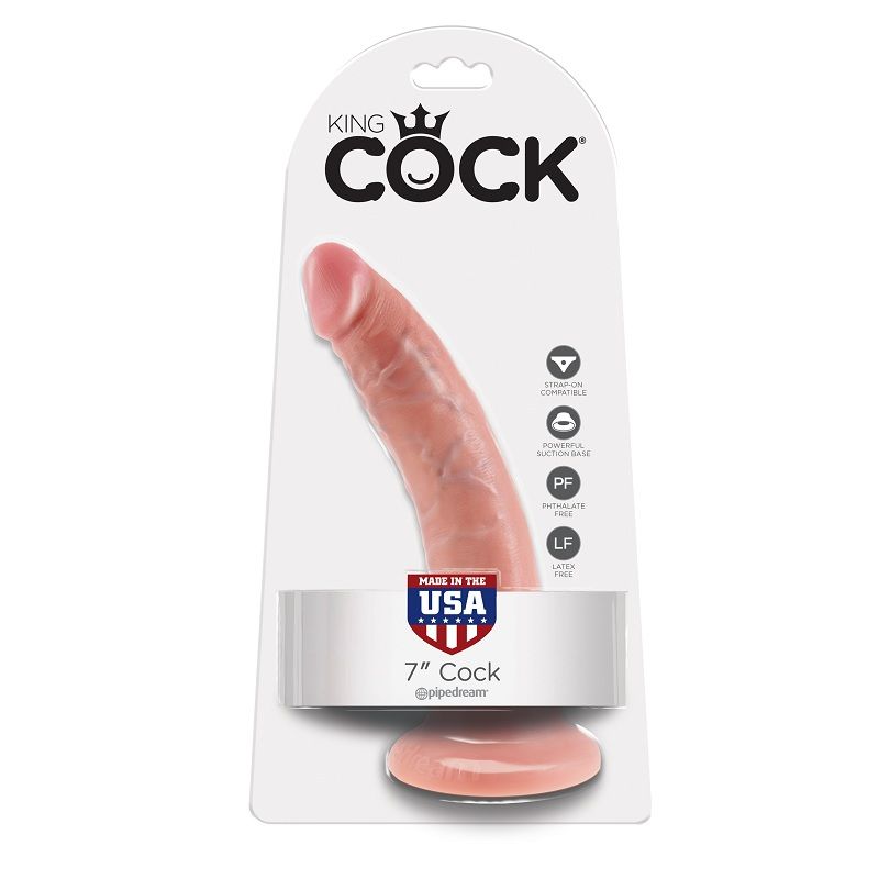 La marca KING COCK nos facilita esta imagen de su producto KING COCK - 7 PENE NATURAL 17.8 CM para nuestro catálogo.