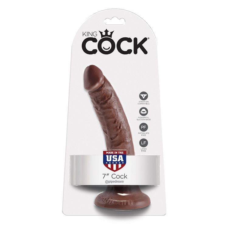 La marca KING COCK nos facilita esta imagen de su producto KING COCK - 7 PENE COLOR CHOCOLATE 17.8 CM para nuestro catálogo.