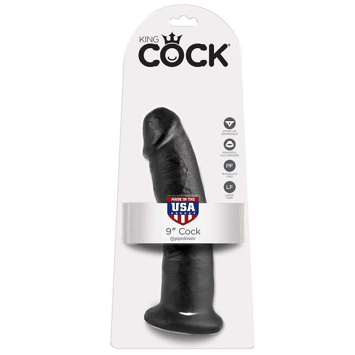 La marca KING COCK nos facilita esta imagen de su producto KING COCK - 9 PENE NEGRO 22.9 CM para nuestro catálogo.