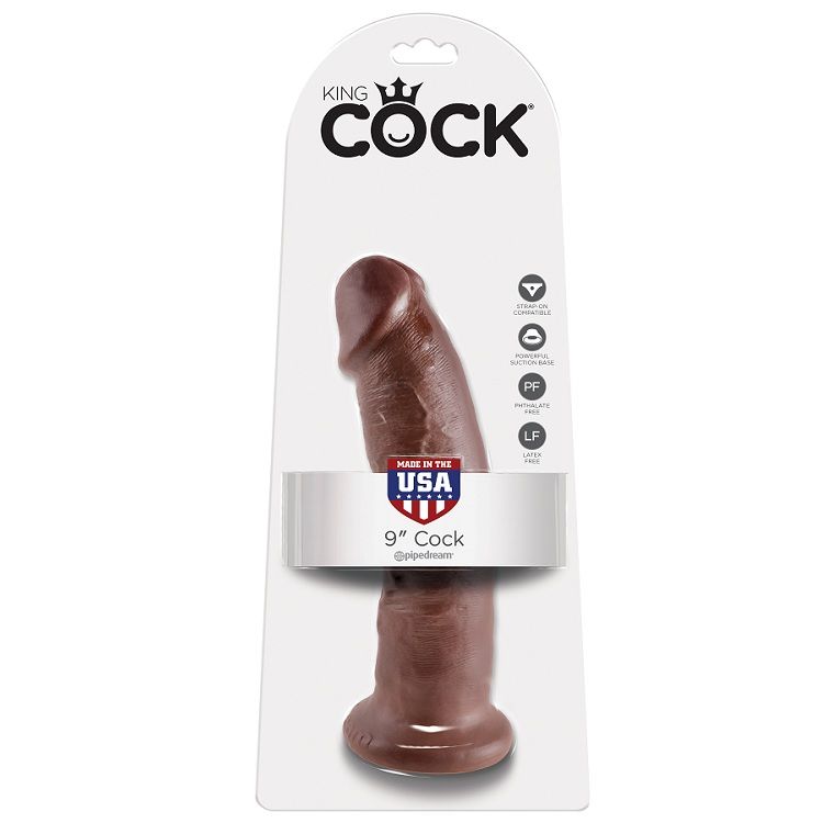 La marca KING COCK nos facilita esta imagen de su producto KING COCK - 9 PENE MARRÓN 22.9 CM para nuestro catálogo.