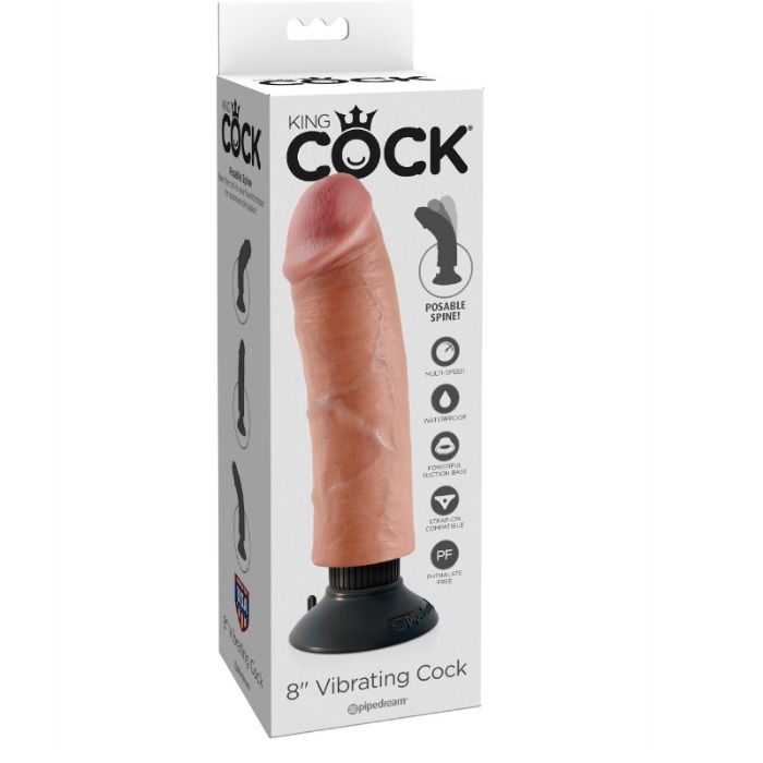 La marca KING COCK nos facilita esta imagen de su producto KING COCK - DILDO VIBRADOR 20.32 CM NATURAL para nuestro catálogo.