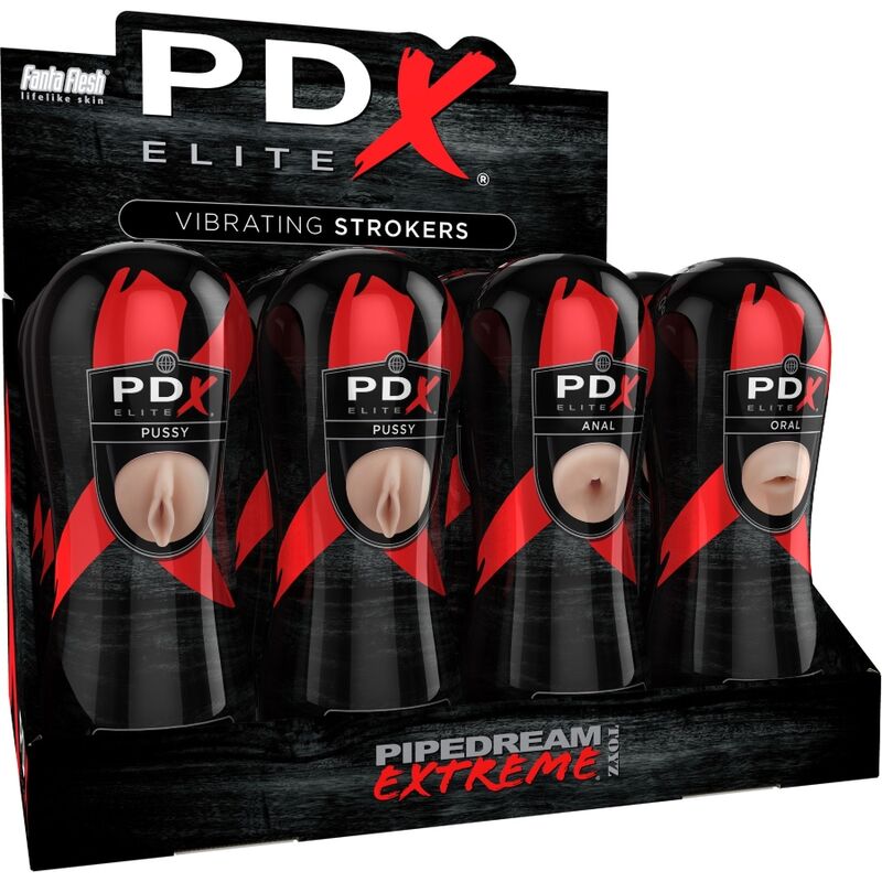 La marca PDX ELITE nos facilita esta imagen de su producto PDX ELITE - SET MASTURBADOR STROKER 12 UNIDADES: 6X VAGINA
