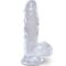 La marca KING COCK nos facilita esta imagen de su producto KING COCK - CLEAR PENE REALÍSTICO CON TESTÍCULOS 10.1 CM TRANSPARENTE para nuestro catálogo.