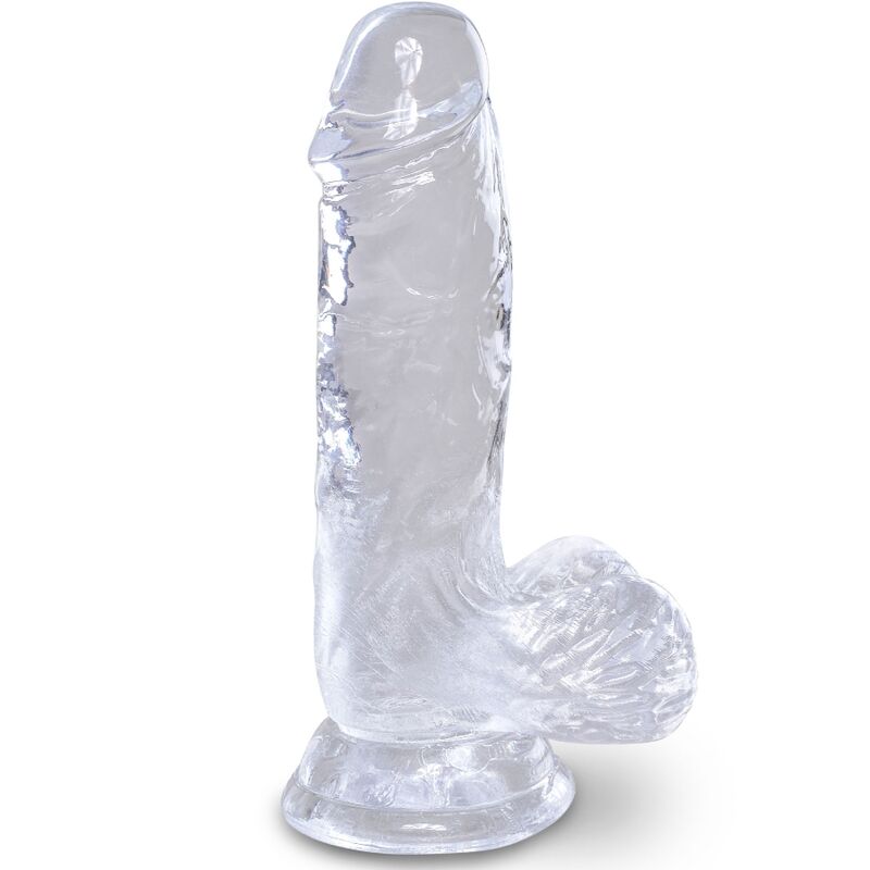 La marca KING COCK nos facilita esta imagen de su producto KING COCK - CLEAR PENE REALÍSTICO CON TESTÍCULOS 10.1 CM TRANSPARENTE para nuestro catálogo.