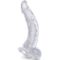La marca KING COCK nos facilita esta imagen de su producto KING COCK - CLEAR PENE REALÍSTICO CURVADO CON TESTÍCULOS 16.5 CM TRANSPARENTE para nuestro catálogo.