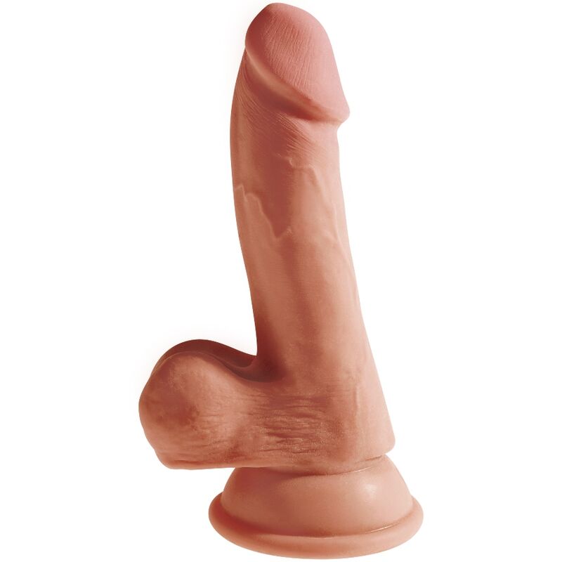La marca KING COCK PLUS nos facilita esta imagen de su producto KING COCK - PLUS 3D DILDO CON TESTÍCULOS 17 CM para nuestro catálogo.