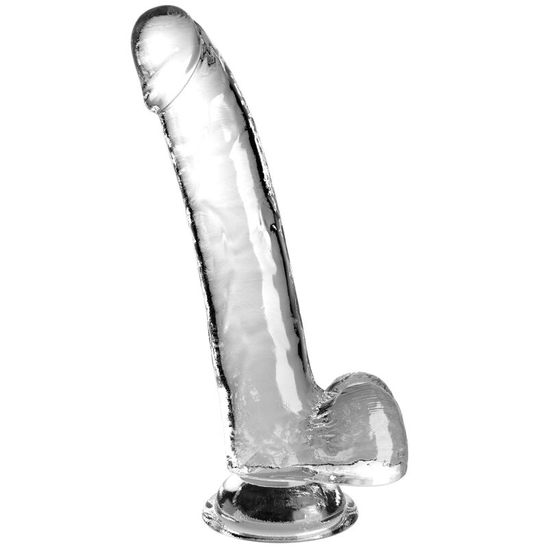 La marca KING COCK nos facilita esta imagen de su producto KING COCK - CLEAR DILDO CON TESTÍCULOS 20.3 CM TRANSPARENTE para nuestro catálogo.
