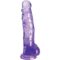 La marca KING COCK nos facilita esta imagen de su producto KING COCK - CLEAR PENE REALÍSTICO CON TESTÍCULOS 16.5 CM MORADO para nuestro catálogo.