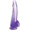 La marca KING COCK nos facilita esta imagen de su producto KING COCK - CLEAR DILDO CON TESTÍCULOS 19 CM MORADO para nuestro catálogo.