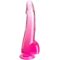 La marca KING COCK nos facilita esta imagen de su producto KING COCK - CLEAR DILDO CON TESTÍCULOS 19 CM ROSA para nuestro catálogo.