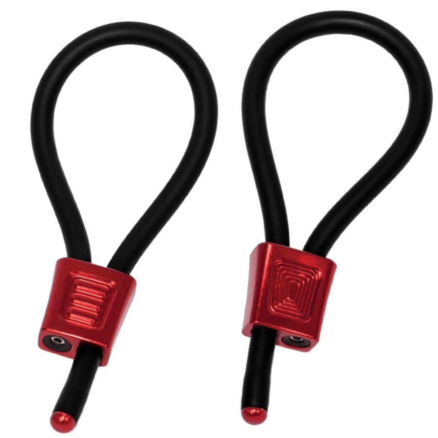La marca ELECTRASTIM nos facilita esta imagen de su producto ELECTRASTIM - PRESTIGE ELECTRA LOOPS ANILLOS DE PENE AJUSTABLES ROJO para nuestro catálogo.