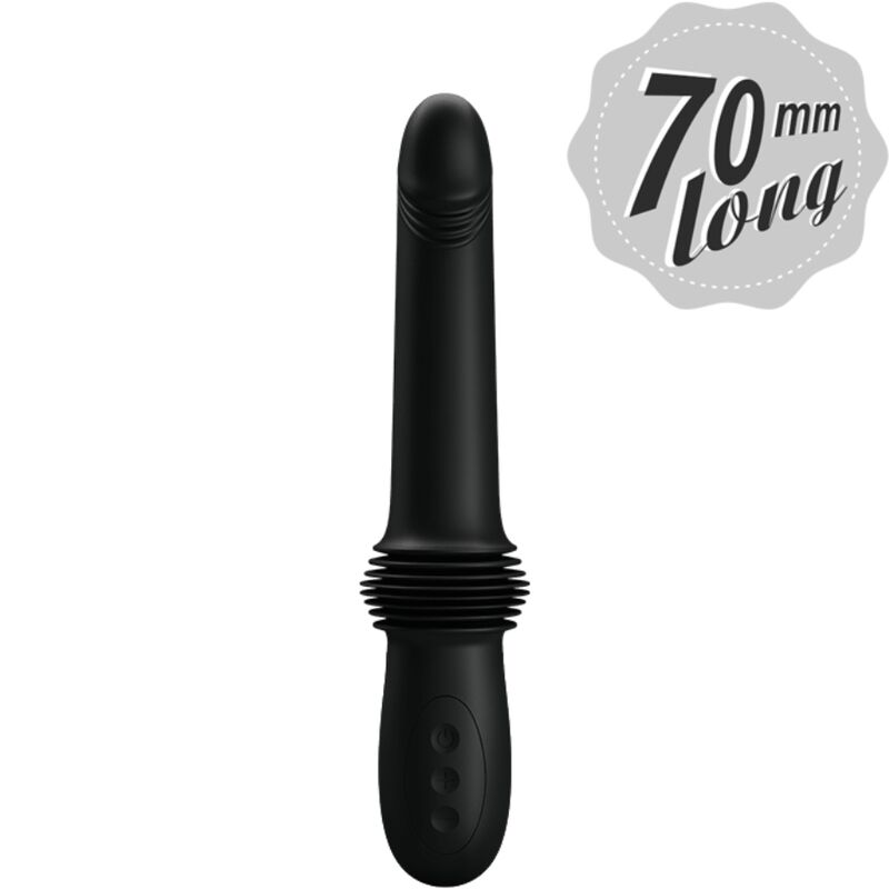 La marca PRETTY LOVE nos facilita esta imagen de su producto PRETTY LOVE - PAZUZU VIBRADOR 3 MODOS DE EMPUJE NEGRO para nuestro catálogo.