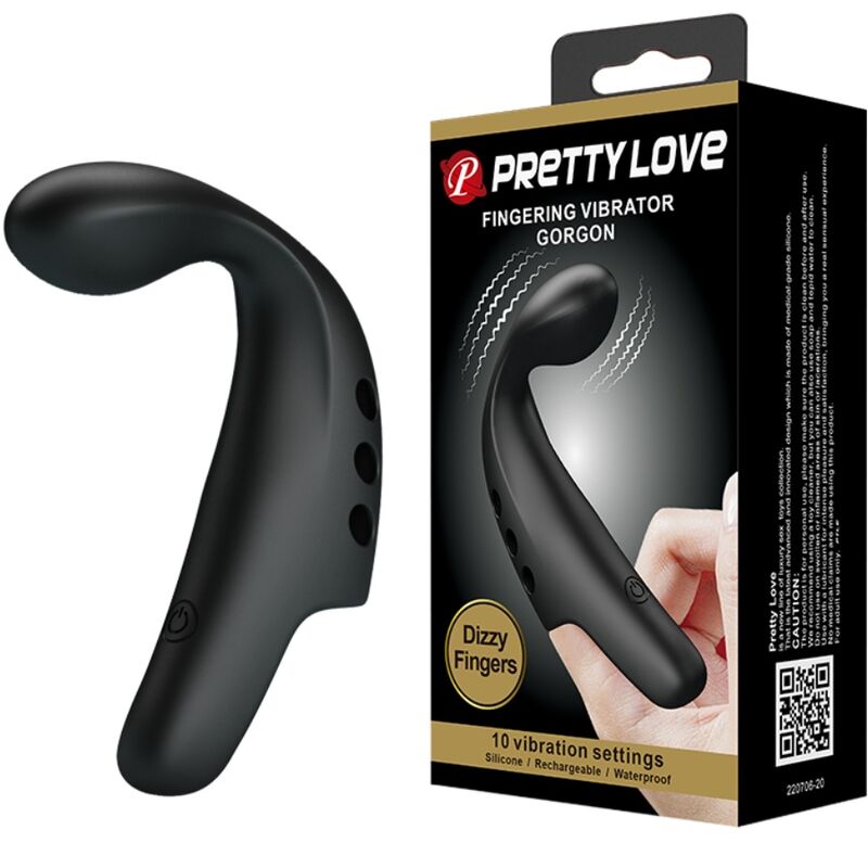 La marca PRETTY LOVE FLIRTATION nos facilita esta imagen de su producto PRETTY LOVE - DEDAL VIBRADOR GORGON NEGRO para nuestro catálogo.