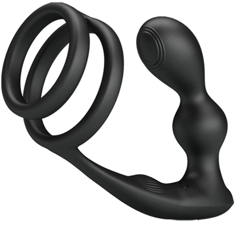La marca PRETTY LOVE MALE nos facilita esta imagen de su producto PRETTY LOVE - MARSHALL ANILLO PARA PENE + PLUG ANAL VIBRATORIO & CONTROL REMOTO para nuestro catálogo.
