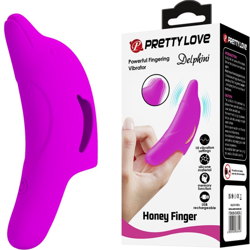 La marca PRETTY LOVE nos facilita esta imagen de su producto PRETTY LOVE - DELPHINI PODEROSO ESTIMULADOR DE DEDO MORADO para nuestro catálogo.