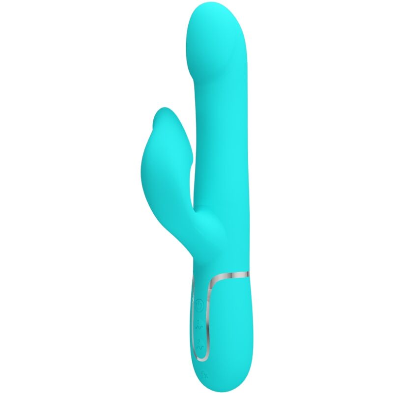 La marca PRETTY LOVE FLIRTATION nos facilita esta imagen de su producto PRETTY LOVE - VIBRADOR RABBIT PERLAS VERDE AGUA para nuestro catálogo.
