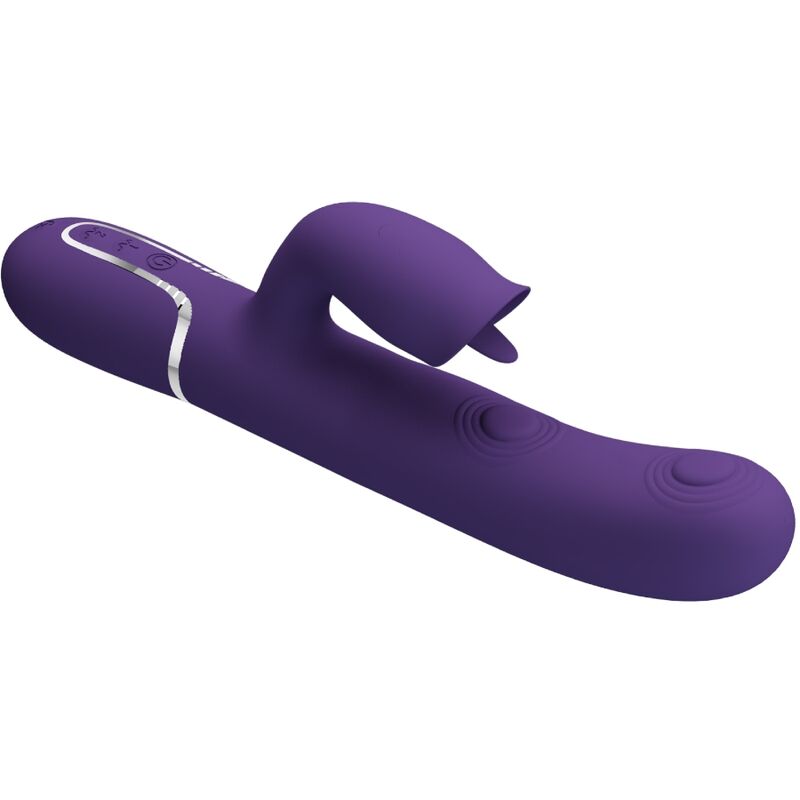 La marca PRETTY LOVE FLIRTATION nos facilita esta imagen de su producto PRETTY LOVE - VIBRADOR RABBIT CON LICKING MORADO para nuestro catálogo.