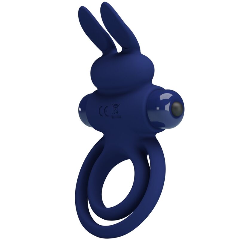 La marca PRETTY LOVE MALE nos facilita esta imagen de su producto PRETTY LOVE - DAREY DOBLE ANILLO VIBRADOR RABBIT AZUL para nuestro catálogo.