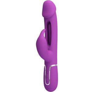 La marca PRETTY LOVE nos facilita esta imagen de su producto PRETTY LOVE - KAMPAS VIBRADOR RABBIT MULTIFUNCIÓN 3 EN 1 MORADO para nuestro catálogo.
