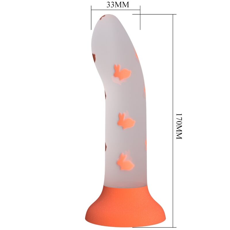 La marca PRETTY LOVE FLIRTATION nos facilita esta imagen de su producto PRETTY LOVE - MAGICAL NIGHTFALL DILDO SIN VIBRACIÓN LUMINOSO NARANJA para nuestro catálogo.