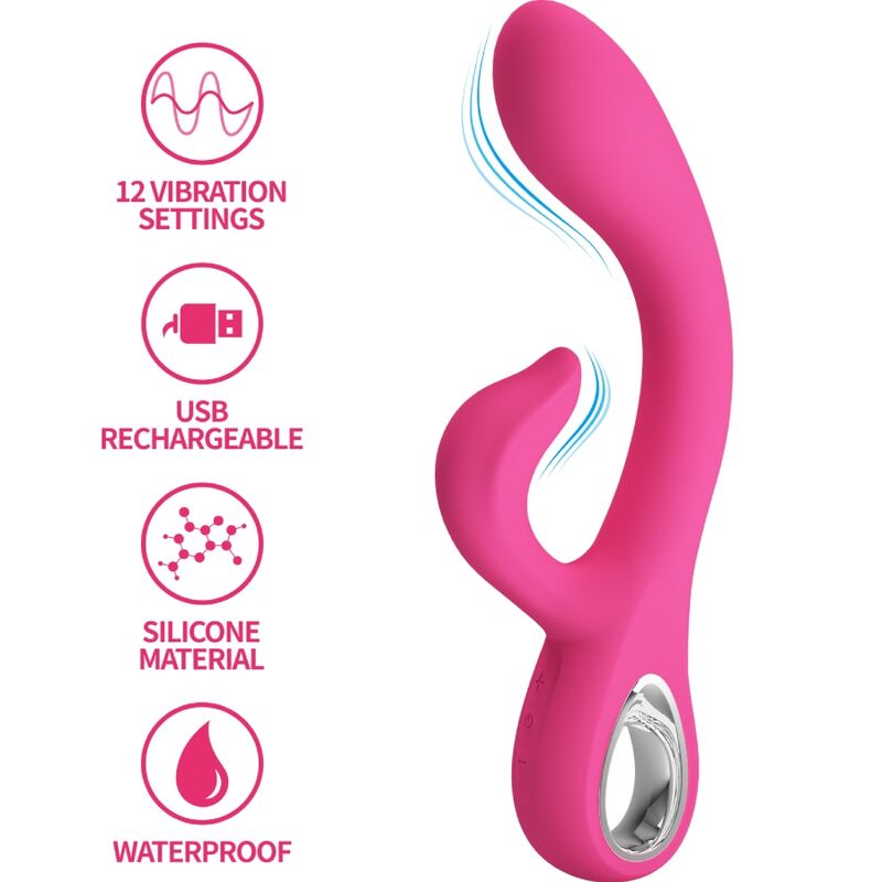 La marca PRETTY LOVE FLIRTATION nos facilita esta imagen de su producto PRETTY LOVE - FRITZ VIBRADOR RABBIT 12 VIBRACIONES ROSA para nuestro catálogo.
