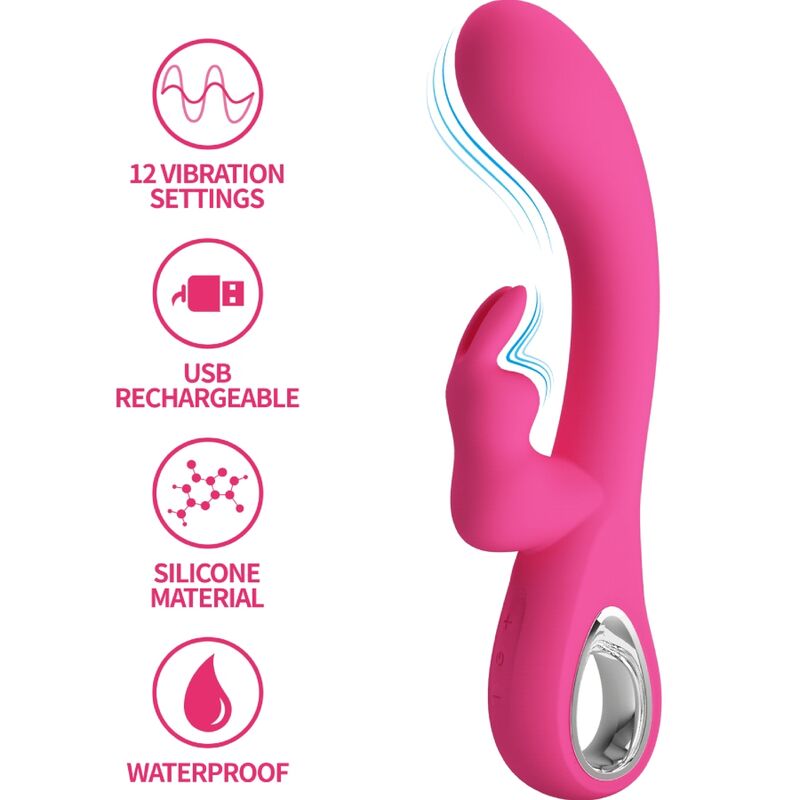 La marca PRETTY LOVE FLIRTATION nos facilita esta imagen de su producto PRETTY LOVE - NOVAK VIBRADOR RABBIT 12 VIBRACIONES ROSA para nuestro catálogo.