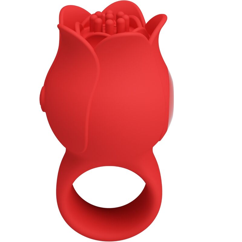 La marca PRETTY LOVE nos facilita esta imagen de su producto PRETTY LOVE - JAE VIBRADOR DE DEDO FORMA DE ROSA 10 VIBRACIONES ROJO para nuestro catálogo.