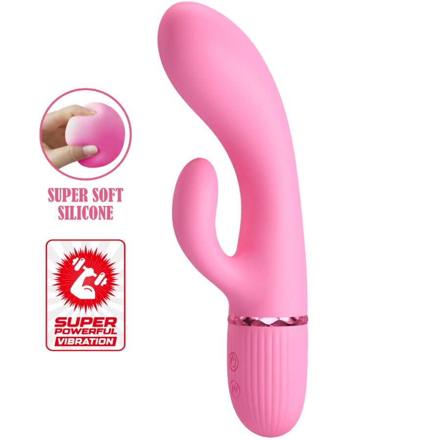 La marca PRETTY LOVE FLIRTATION nos facilita esta imagen de su producto PRETTY LOVE - MARSKI VIBRADOR RABBIT & PUNTO G ROSA para nuestro catálogo.