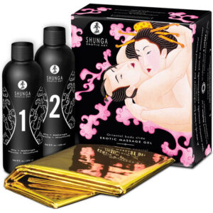 La marca SHUNGA KITS nos facilita esta imagen de su producto SHUNGA - GEL DE MASAJE ERÓTICO CUERPO A CUERPO ORIENTAL FRESAS Y CAVA para nuestro catálogo.