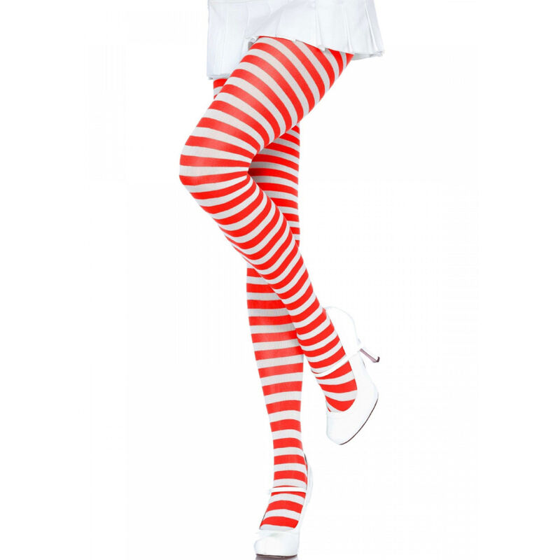 La marca LEG AVENUE HOSIERY nos facilita esta imagen de su producto LEG AVENUE - MEDIAS DE RAYAS BLANCO/ROJO para nuestro catálogo.