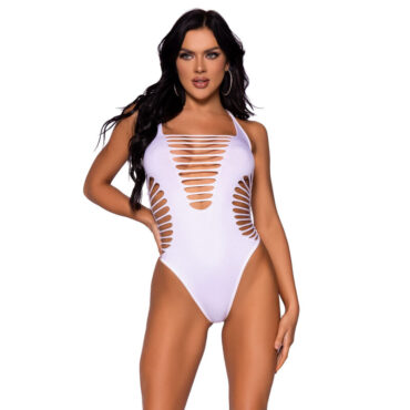 La marca LEG AVENUE TEDDIES nos facilita esta imagen de su producto LEG AVENUE - BODY TANGA RACERBACK BLANCO para nuestro catálogo.