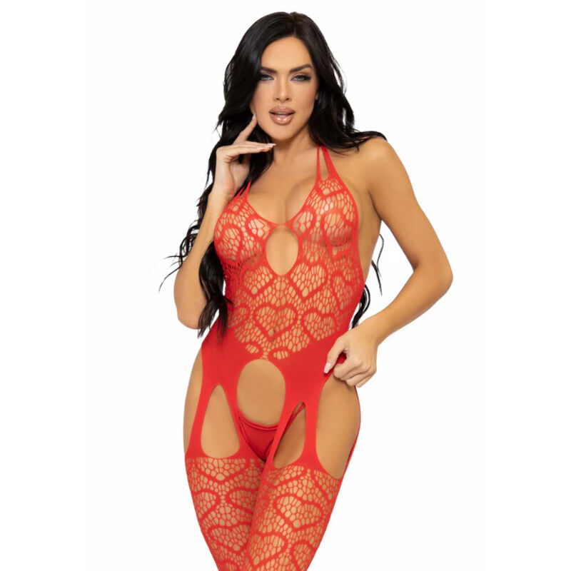 La marca LEG AVENUE BODYSTOCKINGS nos facilita esta imagen de su producto LEG AVENUE - BODYSTOCKING DE RED CON TIRANTES TALLA ÚNICA - ROJO para nuestro catálogo.