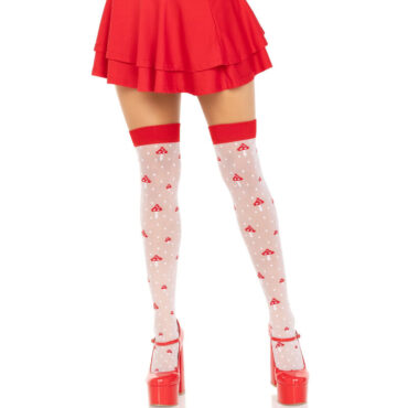 La marca LEG AVENUE HOSIERY nos facilita esta imagen de su producto LEG AVENUE - CALCETINES ALTOS CHAMPIÑONES ROJO/BLANCO para nuestro catálogo.