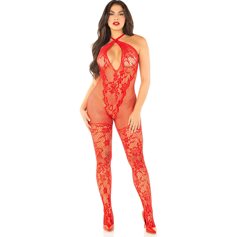La marca LEG AVENUE BODYSTOCKINGS nos facilita esta imagen de su producto LEG AVENUE - BODYSTOCKING DE REJILLA CON ESTAMPADO DE FLORES ROJO TALLA ÚNICA para nuestro catálogo.