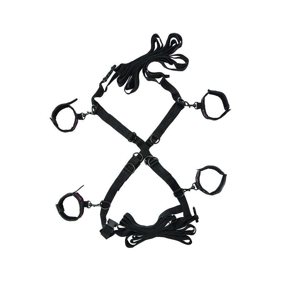 La marca CALEXOTICS nos facilita esta imagen de su producto CALEXOTICS - SCANDAL SET DE ATADURAS CRUZADAS CAMA para nuestro catálogo.